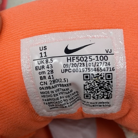 Nike ZoomX Invincible Run 3 Women Shoes Sz 11  White Neon Pink Orange HF5025-100 - Picture 15 of 15